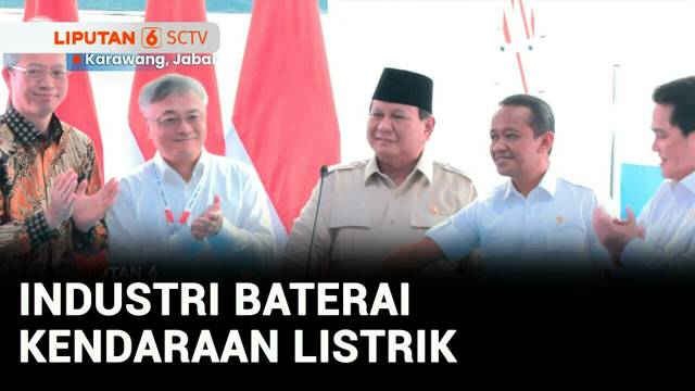 Prabowo Resmikan Proyek Ekosistem Industri Baterai Kendaraan Listrik di Karawang | Liputan 6