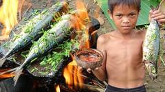 Bocah Primitive Technology KH ''Enak & Lezat, cara memasak ikan tongkol di atas batu''