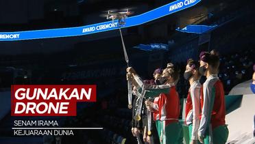 Unik, Drone Dipakai untuk Penyerahan Medali Kejuaraan Dunia Senam Irama di Baku