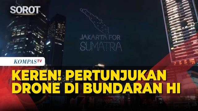 Keren! Pertunjukan Drone Hiasi Langit Jakarta saat Perayaan Malam Tahun Baru 2026 di Bundaran HI