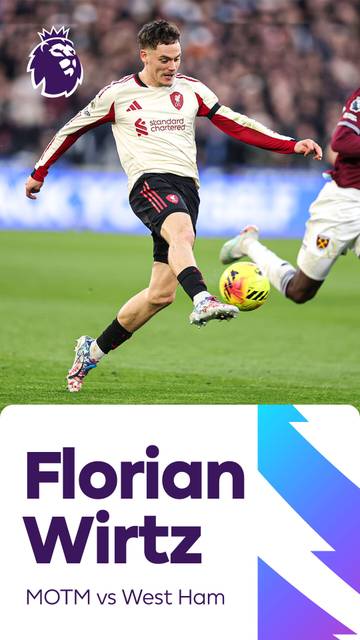 Pertanda bangkit? Florian Wirtz jadi MOTM dari laga Liverpool vs West Ham | Premier League 2025/26