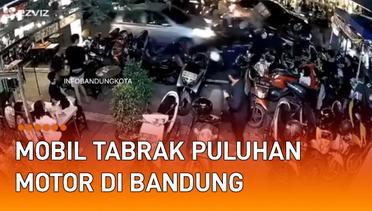 Detik-Detik Mobil Tabrak Puluhan Motor yang Parkir di Bandung