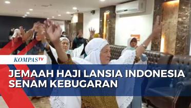 Jaga Kesehatan Jelang Puncak Haji, Jemaah Lansia Indonesia Senam Kebugaran