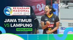 Putri: Jawa Timur vs Lampung - Highlights | Kejurnas Junior 2023