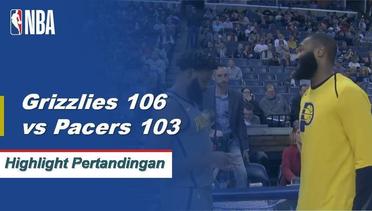 NBA I Cuplikan Pertandingan :  Grizzlies 106 vs Pacers 103
