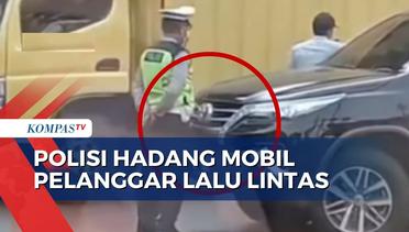 Viral Pengemudi Mobil Fortuner Nekat Tabrak Polisi Gara-Gara Tak Diberi Jalan!