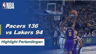 NBA I Cuplikan Pertandingan Pacers 136 vs Lakers 94