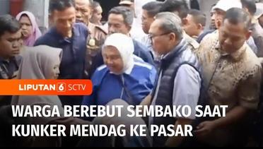 Sidak ke Pasar, Mendag Zulkifli Hasan Bagikan Sembako untuk Warga di Lampung Selatan | Liputan 6