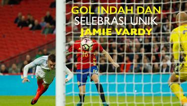 Gol Indah dan Selebrasi Unik Jamie Vardy di Laga Inggris vs Spanyol