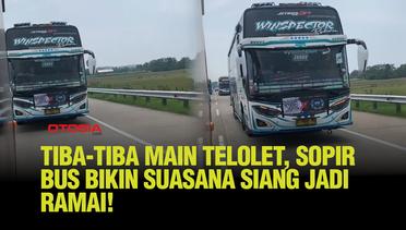 Momen Unik Terekam Kamera, Bus Melaju di Tengah Jalan Sambil Asik Main Telolet!