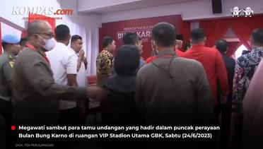 Momen Megawati Sambut Para Ketum Parpol di Puncak Perayaan Bulan Bung Karno