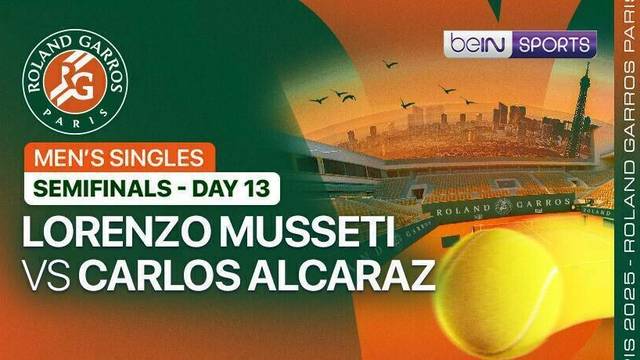 Lorenzo Musseti vs Carlos Alcaraz - Men's Singles SF 1- Day 13 (Court 1) - Full Match | Roland Garros 2025