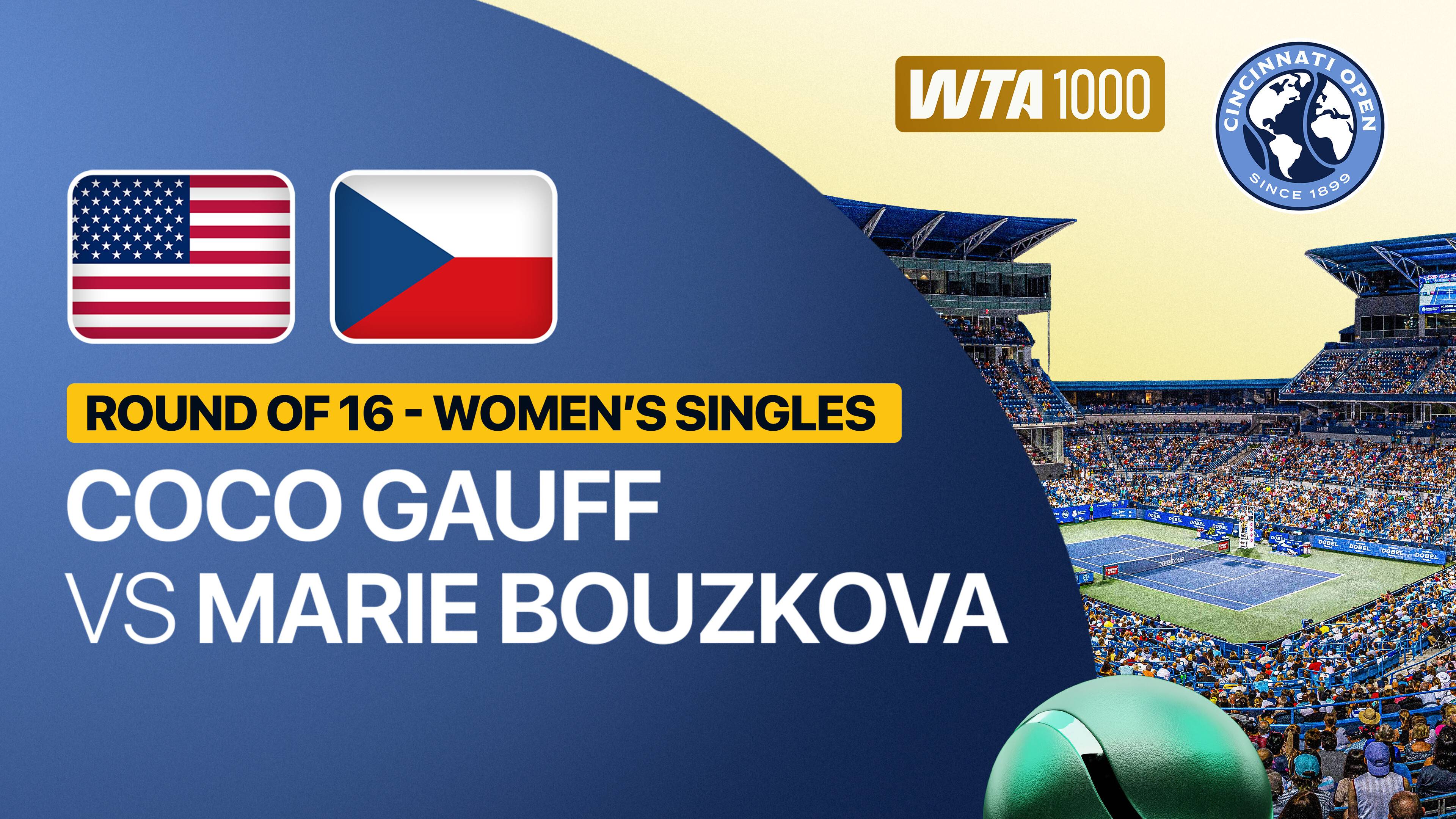 Coco Gauff vs Marie Bouzkova - Women's Singles Round of 16 | WTA 1000: Cincinnati Open 2026