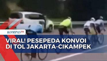 Viral! Video Amatir Rekam 4 Pesepeda Konvoi Masuk Tol Jakarta-Cikampek