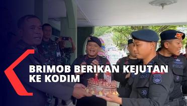 HUT TNI, Brimob Berikan Kejutan ke Kodim 0710 Pekalongan