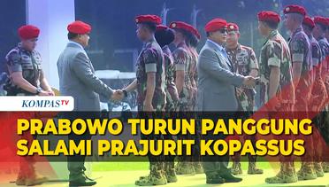 Momen Prabowo Turun Panggung Salami Prajurit di HUT ke-72 Kopassus