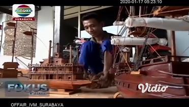 Miniatur Kapal Klasik Bambu, Karya Penyandang Disabilitas. Tulungagung, Jawa Timur