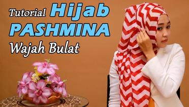 Hijab Tutorial - Cara Memakai Jilbab Pashmina Wajah Bulat (For Round Face)