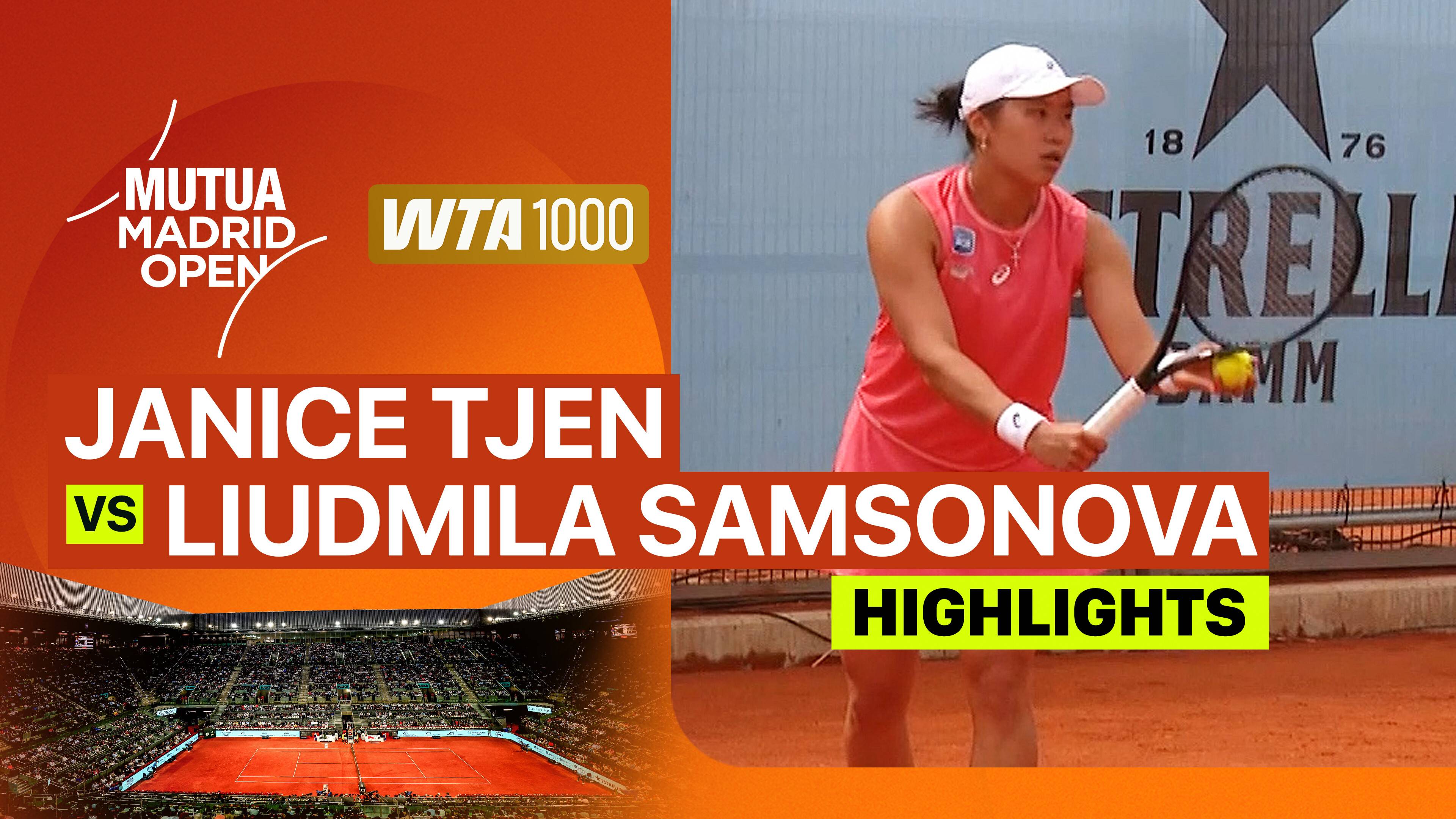 Janice Tjen vs Liudmila Samsonova - Women's Singles Round of 64 | WTA 1000: Mutua Madrid Open 2026