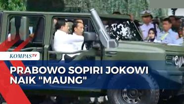 Jokowi Keliling Tinjau Produk Alutsista PT Pindad Sambil Kendarai Maung yang Disopiri Prabowo