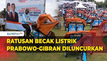 Relawan Prabowo-Gibran Luncurkan Becak Listrik di Madiun