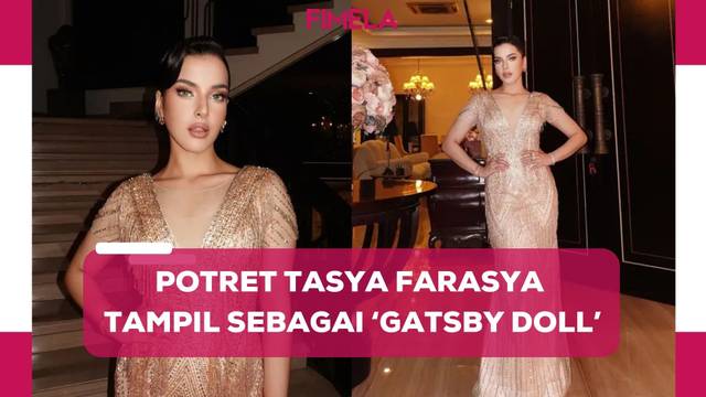 Potret Tasya Farasya Tampil Memukau Sebagai 'Gatsby Doll' dengan Gaun Berpayet Emas