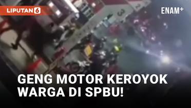 Anarkis! Geng Motor Keroyok Warga di Area SPBU di Bandung