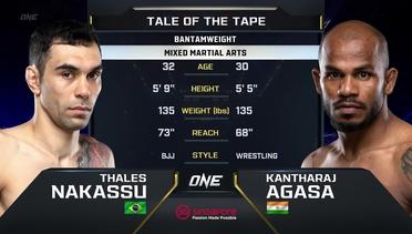 Thales Nakassu vs. Kantharaj Agasa | ONE Championship Full Fight