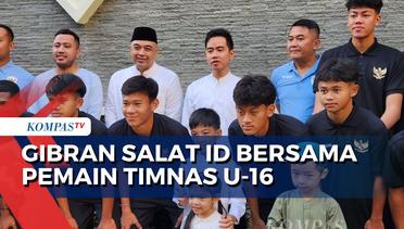 Timnas U-16 Salat Iduladha bersama Wapres Terpilih, Gibran Rakabuming Rka di Balai Kota Solo