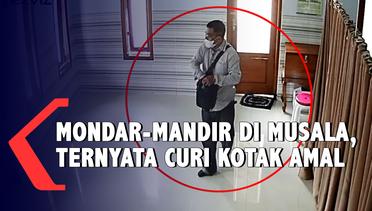 Aksi Seorang Pria Curi Uang Kotak Amal Terekam CCTV di Madiun