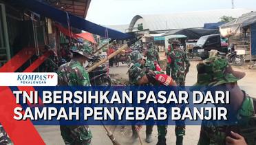TNI Bersihkan Pasar Buah Pemalang dari Sampah, Cegah Banjir