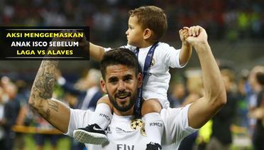 Aksi Menggemaskan Anak Isco Sebelum Laga Real Madrid Vs Alaves