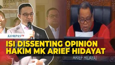 [FULL] Isi Dissenting Opinion Hakim MK Arief Hidayat, Singgung Politik Dinasti hingga Nepotisme