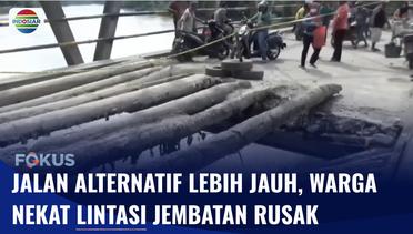 Ngeri! Sudah Rusak Parah, Masih Saja Pemotor Nekat Melintasi Jembatan di Deli Serdang Ini | Fokus