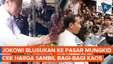Lama Tak Mengunjungi Pasar Mungkid Magelang, Jokowi Cek Harga dan Bagi-bagi Kaos