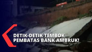 Pasca Hujan Deras, Tembok Pembatas Bank di Bintaro TIba-tiba Ambruk Menimpa 4 Mobil yang Terparkir!