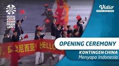 Kontingen China Menyapa Indonesia di Pembukaan Asian Para Games 2018