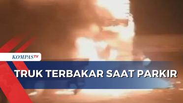 Diduga Korsleting, Truk Bermuatan Mie Terbakar saat Terparkir di Terminal Cargo Kota Probolinggo