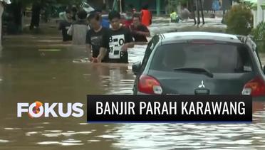 Banjir Dua Meter di Karawang, Rumah dan Kendaraan Warga Terendam | Fokus