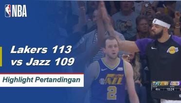 NBA | Cuplikan Hasil Pertandingan : Lakers 113 Vs Jazz 109