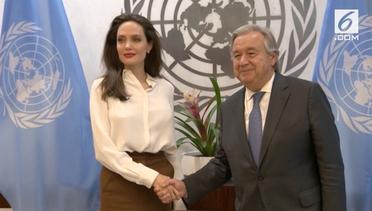 Sibuk Promosi Film Terbaru, Angelina Jolie Bertemu Sekjen PBB