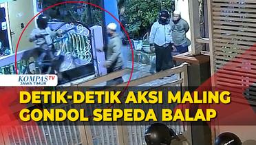 Detik-Detik Aksi Pencurian 2 Maling Gondol Sepeda Balap di Jetis Wetas Surabaya