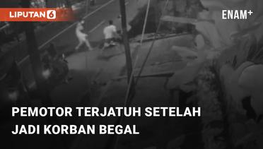 Pemotor Terjatuh Setelah Jadi Korban Begal di Jakarta Timur
