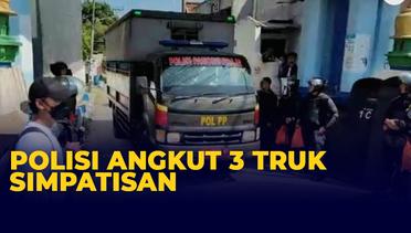 Penampakan Tiga Truk Polisi Angkut Simpatisan DPO Kasus Pencabulan Santri di Jombang