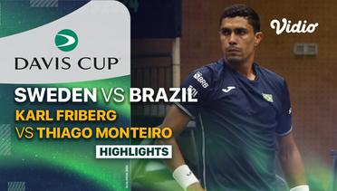 Sweden vs Brazil: Karl Friberg vs Thiago Monteiro - Highlights| Qualifiers Davis Cup 2024