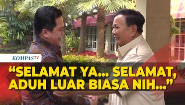 Momen Prabowo Beri Selamat Erick Thohir Raihan Emas Timnas Indonesia di Sea Games 2023
