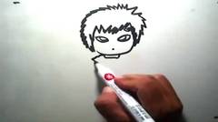Cara Mudah Menggambar Gaara (kartun Naruto) Step by Step