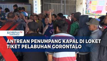 Antrian Panjang Penumpang Kapal di Loket Tiket Pelabuhan Gorontalo