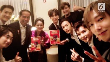  Deretan Potret Super Junior dan Jokowi di Korea Selatan