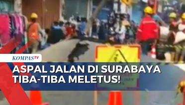 Penyebab Aspal Jalan di Surabaya Tiba-Tiba Meletus Hingga Buat Gunungan Tanah